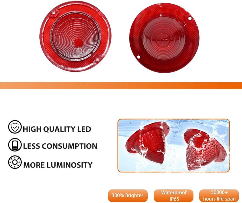 ADIIL 2PCS Rear Red Lens Tail Light Lamp Kit For 1960 1961 Chevrolet Bel Air/Biscayne/Nomad/El Camino & Impala - Image 2